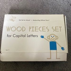 Wood Pieces Set for Capitol Letters. Handwriting without tears